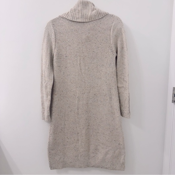 LOFT Cozy Knit Cowl Neck Cream Sweater Dress - Picture 6 of 9